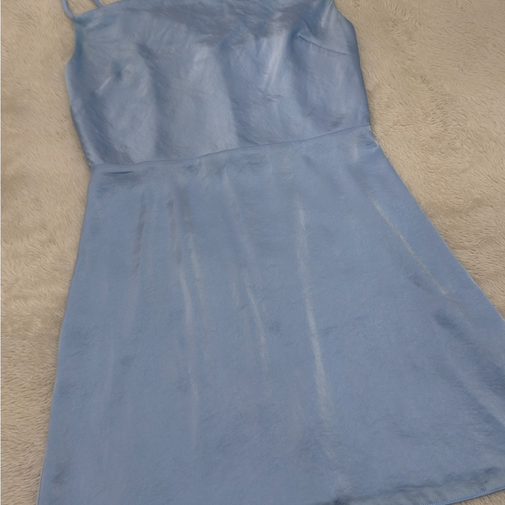 Sunday Best Mini Satin Dress🩵 - Picture 3 of 7